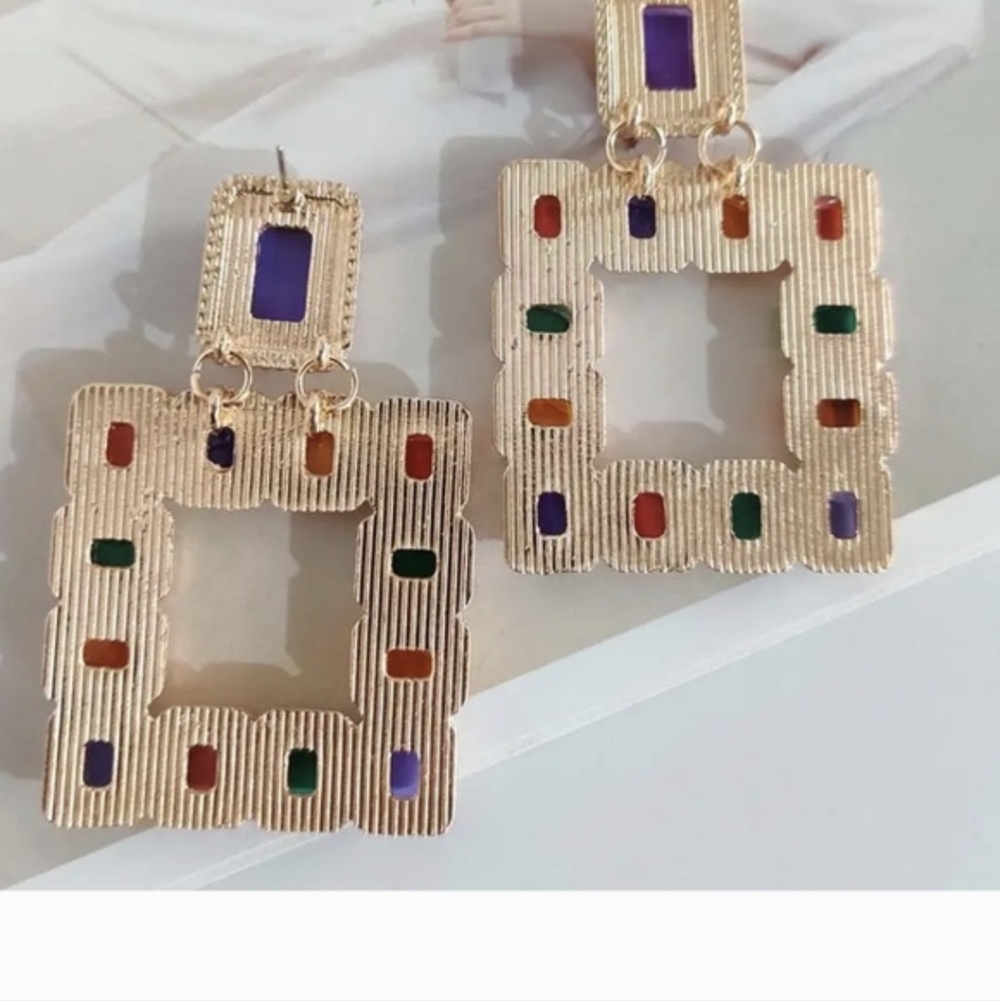 Swartzski Multiple Colored Earrings Have Emerald … - image 3